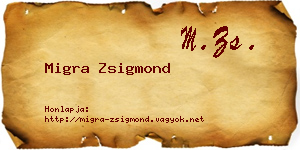 Migra Zsigmond névjegykártya